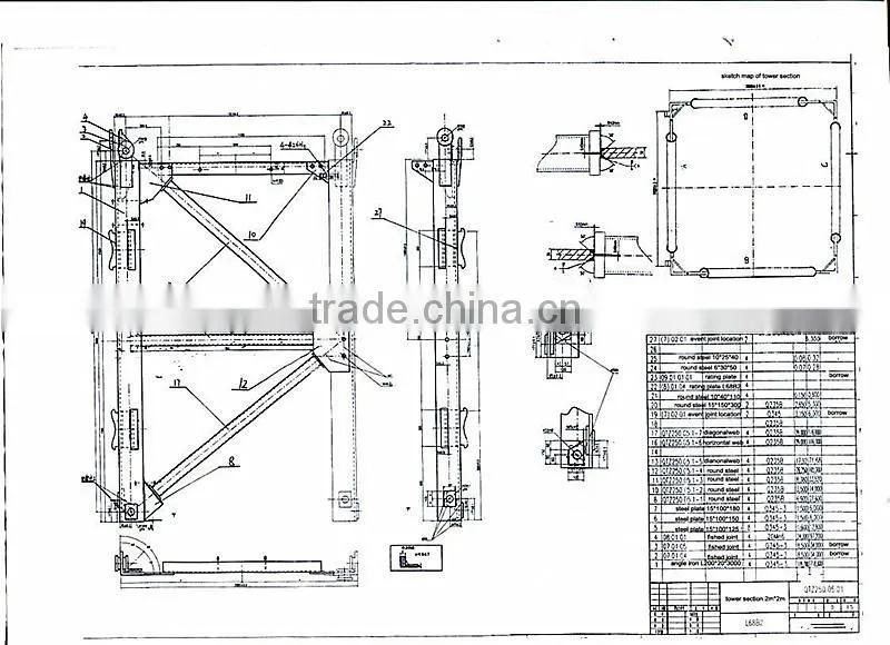 good price tower crane mast section round steel structure L68B2 2m*2m*3m
