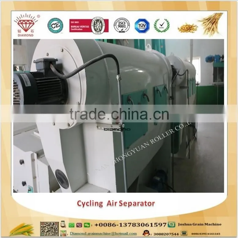 Wide usage flour mill removing light impurities cycling air separator