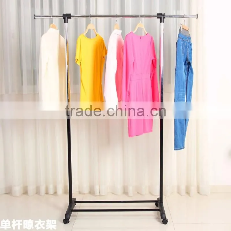 Single Garment Rack Grey Clothes Portable Hanging Rail two lockers Wheels