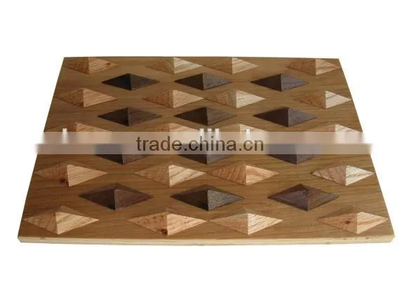 Wooden Trivet with Polyhedron Wooden Placemat Joint Cutting Board 2016 New Desin Kitchenware