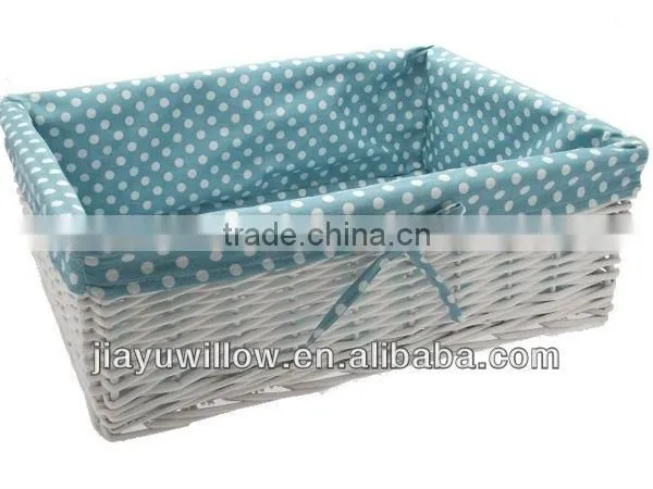 cheap wicker storage baskets White Lined storage baskets