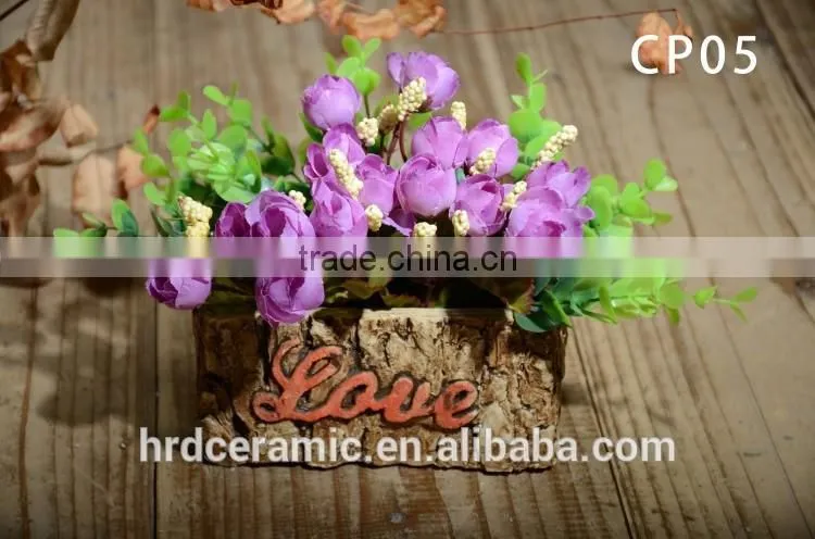 Outdoor cement plant pot for home and garden decoration