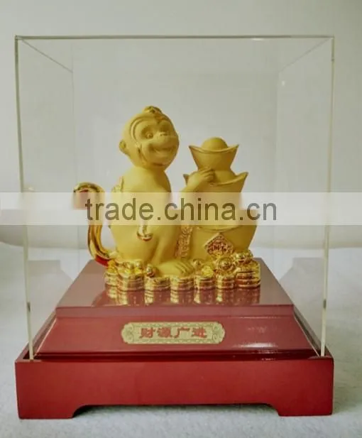 Retail Gold Plated Chinese Zodiac Monkey Character for Souvenir gift
