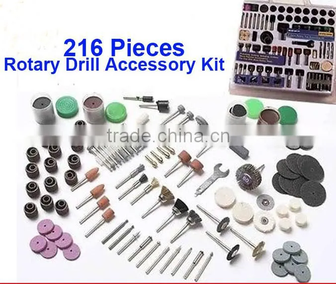 216 Pieces Rotary Drill Accessory Kit. Mini Rotary Power Drill Tool Accessory Kit .T0071