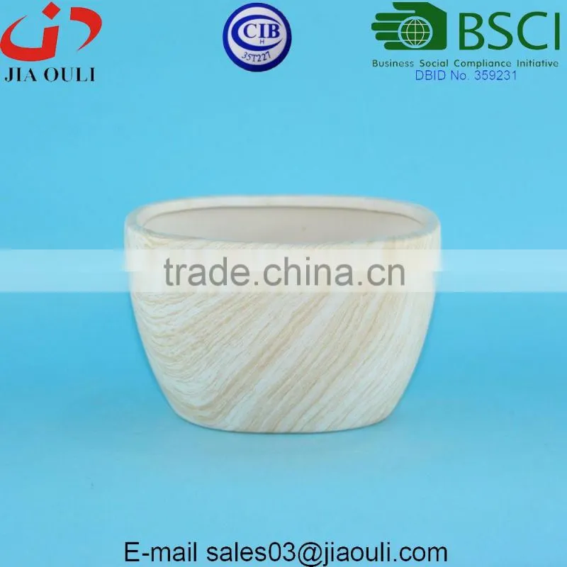 12cm Marble design ceramic square plant pot