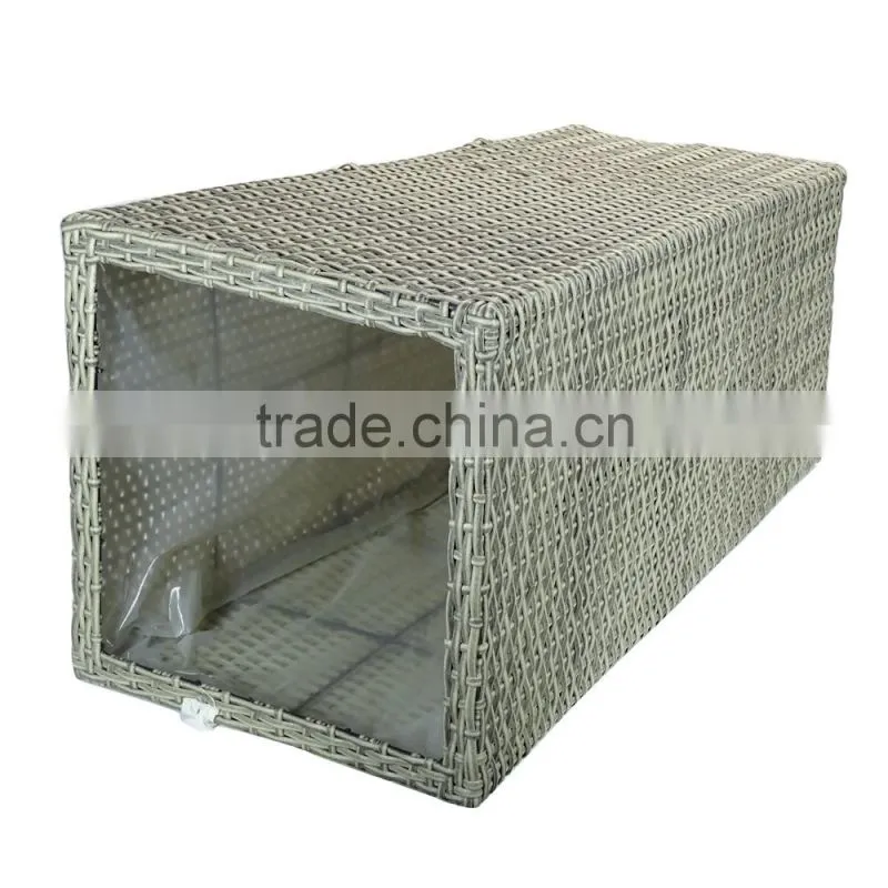 Hand Woven Plastic Rattan Storage Bucket Outdoor Decorative Flowerpot