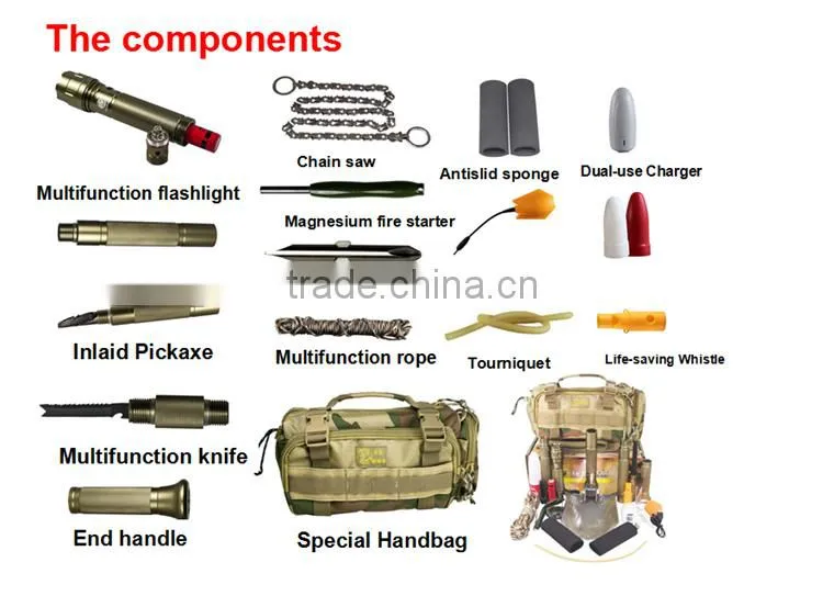 New Multifunction Emergency Rescue Product Shovel Knife Hoe Flashlight
