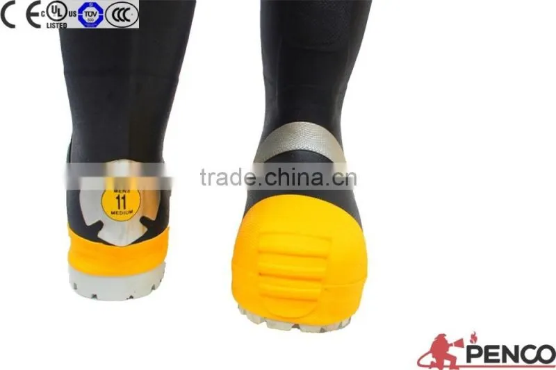 Black Advanced Polythene rubber fireman safety boots