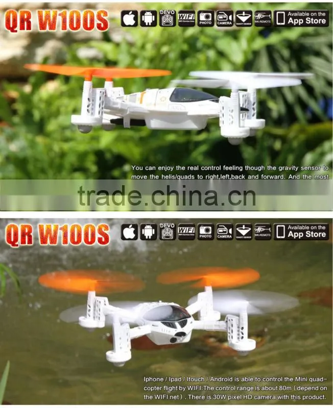 Iphone,Android wifi control SPY video rc drone remote control walkera qr w100s quadcopter