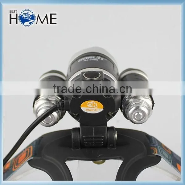 Adjustable Lamp Holder 6000 Lumen L2 LED Headlamp Waterproof 3 light 3 light led headlamp