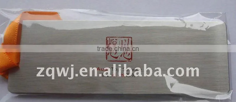 Good-looking finishing Nameplate brand reminding and promotion gift bookmark