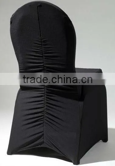 black ruffled spandex chair cover