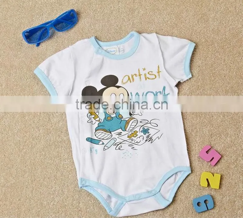 100% cotton mickey print baby rompers wholesale