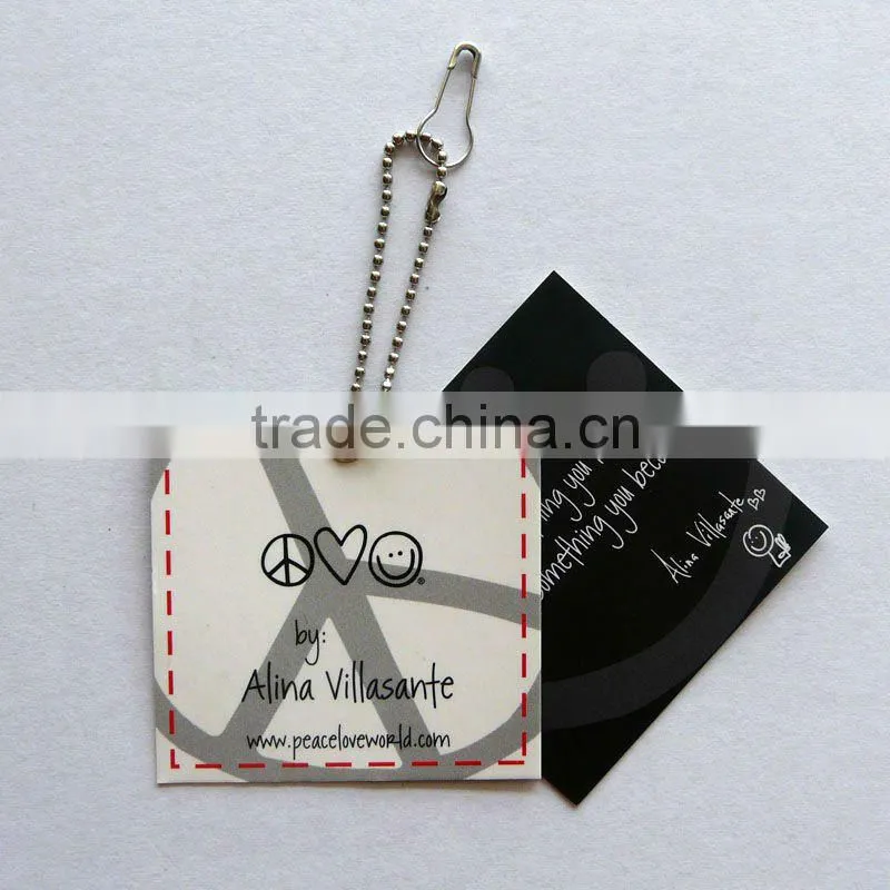 Factory price customized jeans paper hang tags from Qingdao