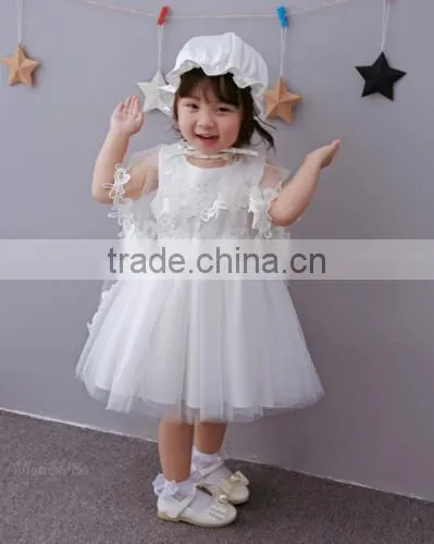2017 Latest Wholesale Baby Clothes Hot sale cheap clothing Children's Boutique sleeveless pink summer angel dress for baby girl