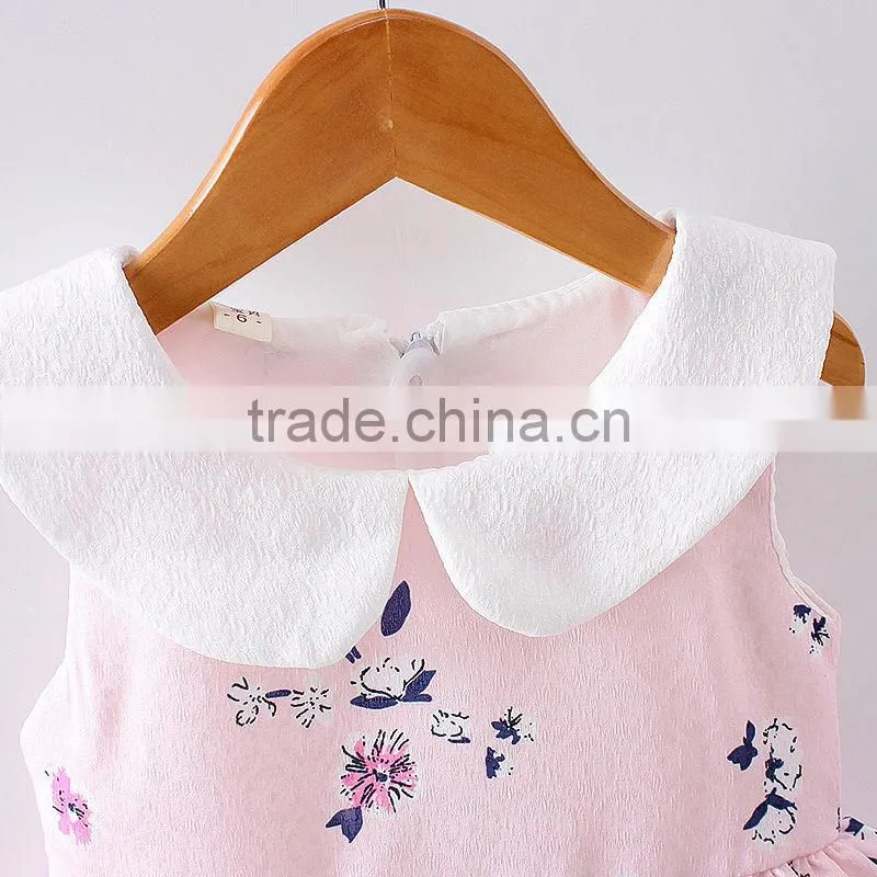 New design Hot sale summer 2017 baby clothes wholesale printing cotton clothing boutique custom kids baby birthday girl dress