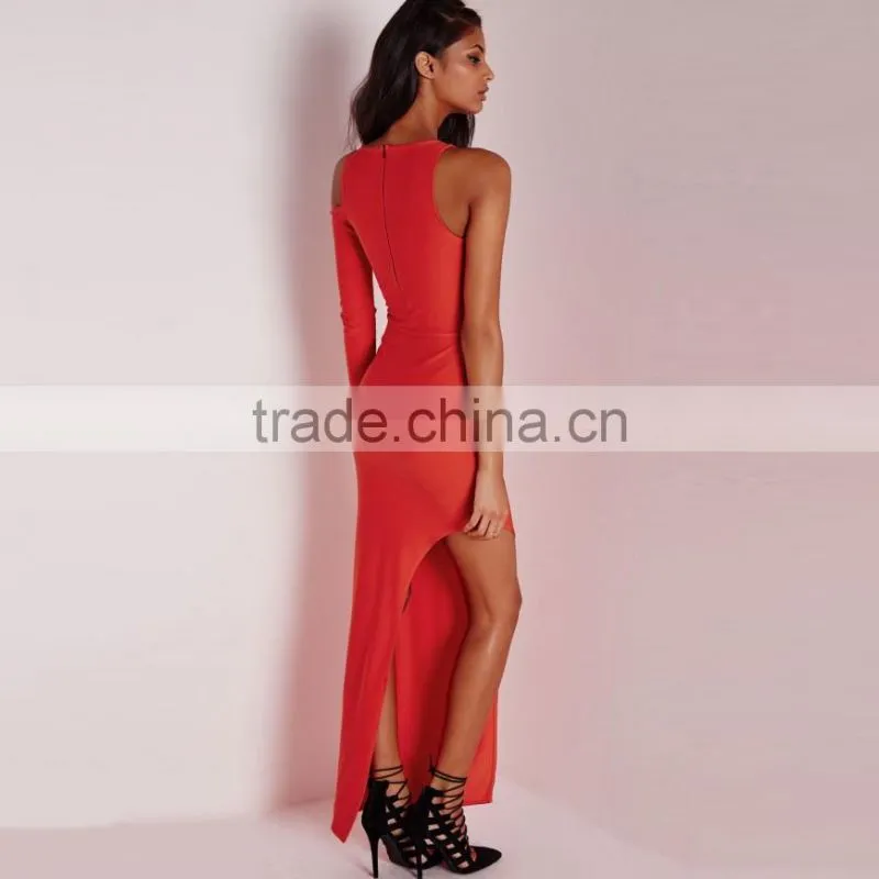 2016 evening party long red plain frog cocktail dress