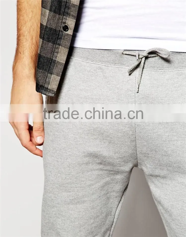 Mens slim fit blank jogger pants with zippered hem wholesale blank jogger pants