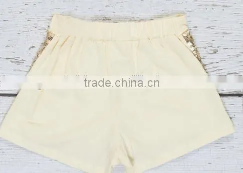 Gold sequins baby shorts childrens boutique clothing girls shorts china wholesale