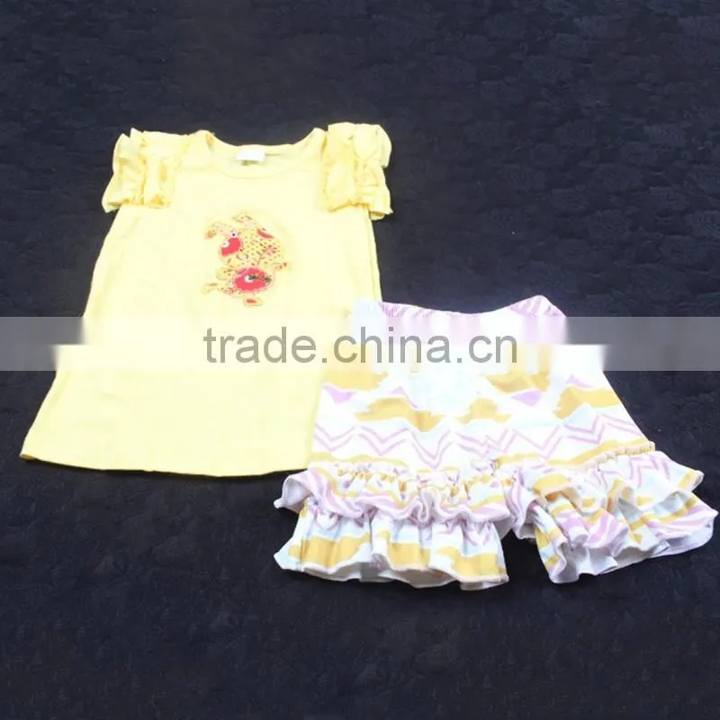 Watermelon Red Floral Shirt with Splicing Big Sleeve Ruffle Trousers Kids Fashion Clothing Set LBYTZ001-45