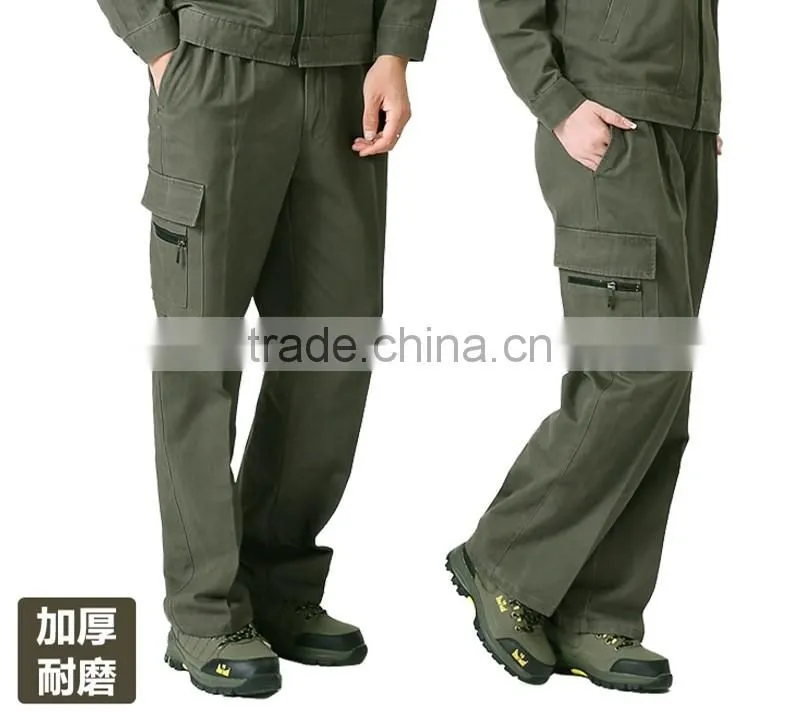 Juqian 2016 worker's garment green nylon breathable cheap multi pocket work pant