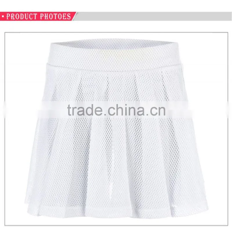 Custom white 100%polyester stripe casual wear tennis skirt wear