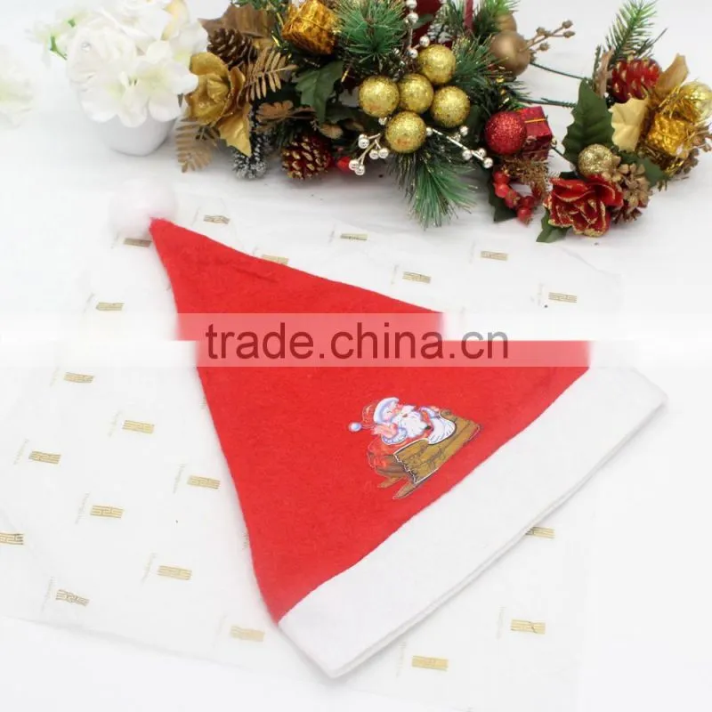 Wholesale Customized logo Embroidered Merry Christmas Hat Santa Claus Hat Decoration