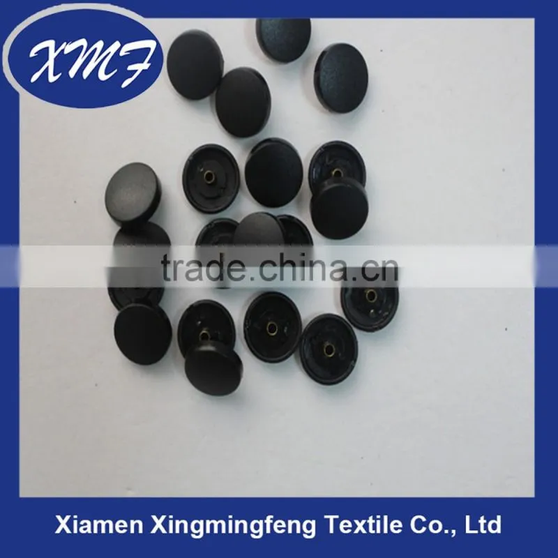 Wholesale black plastic snap button with metal shank