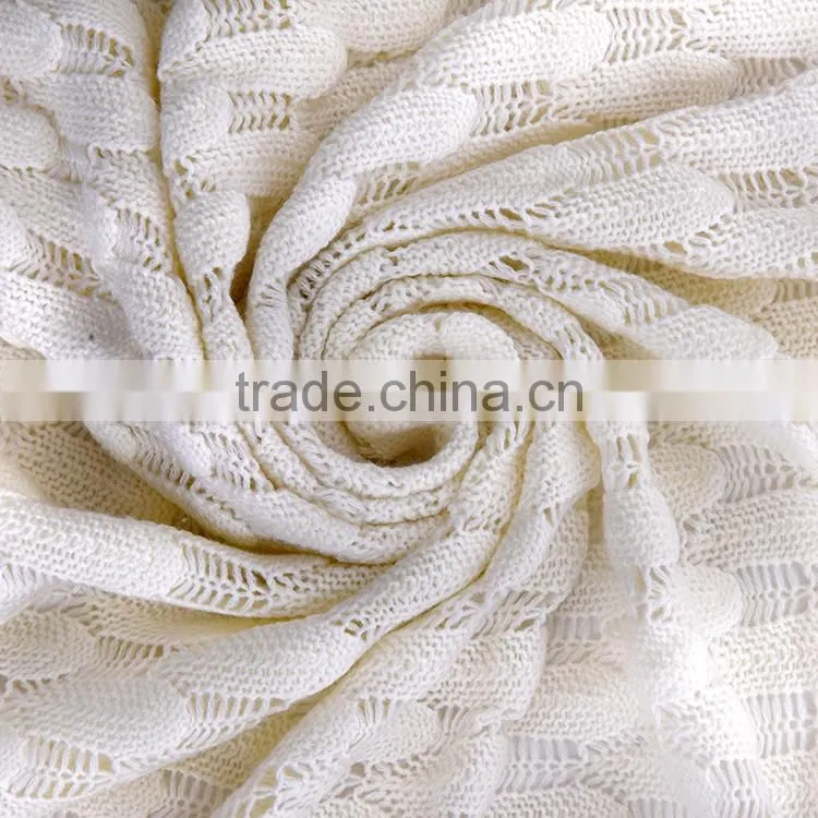 High quality cheap price acrylic knitted crochet blanket