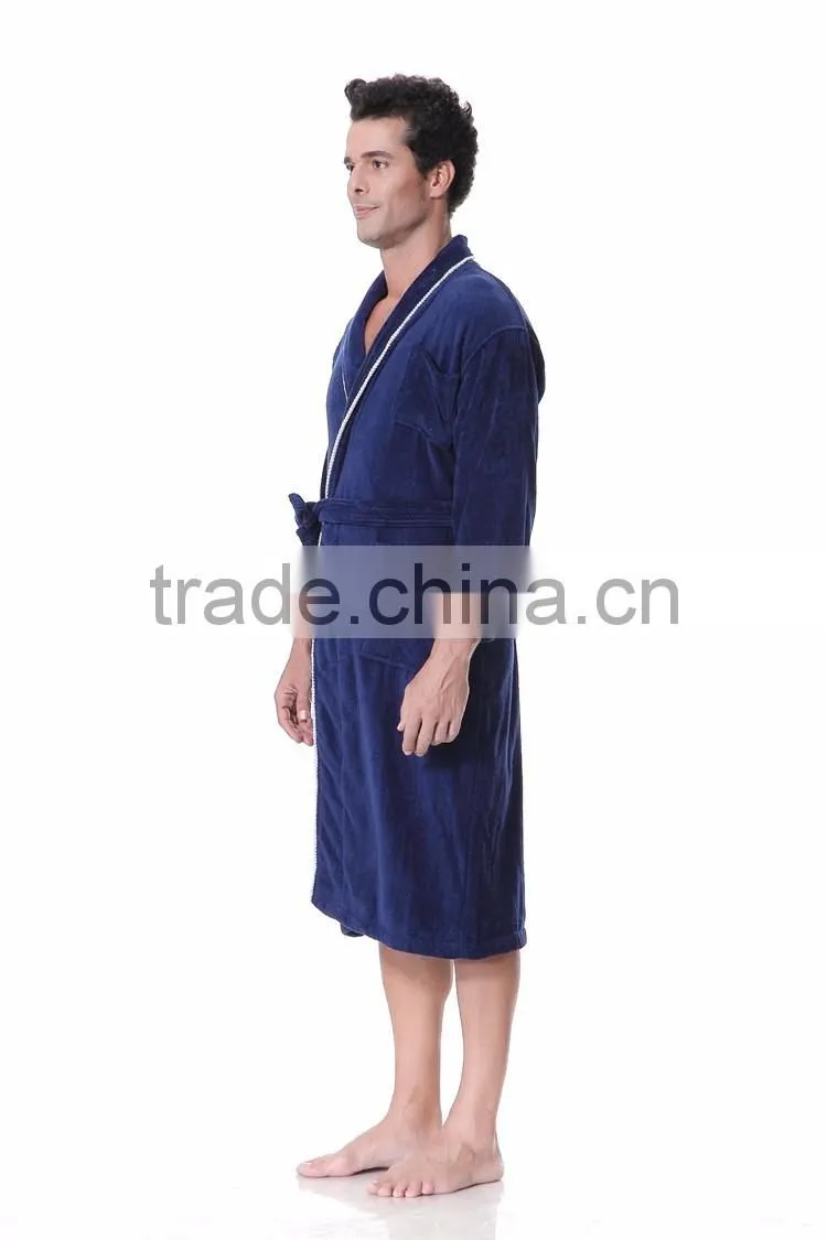 xxl mens pipping robes velour fabric