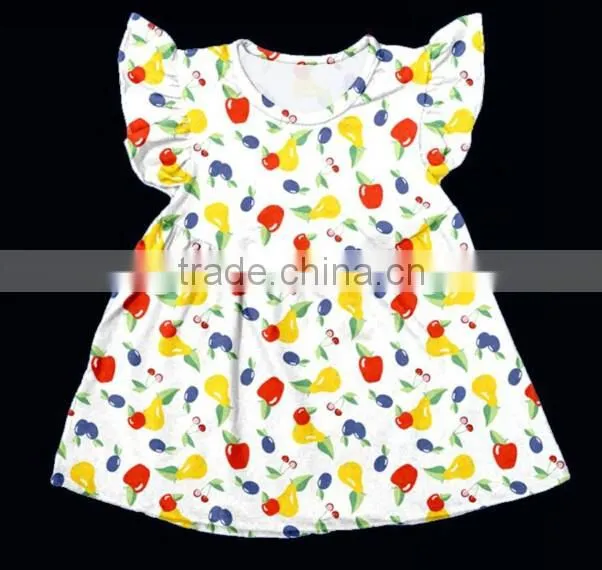 CH00260YIWU BOYA Cotton milk silk dress cotton love de paris new fabric pattern kids clothes wearing boutique dresses
