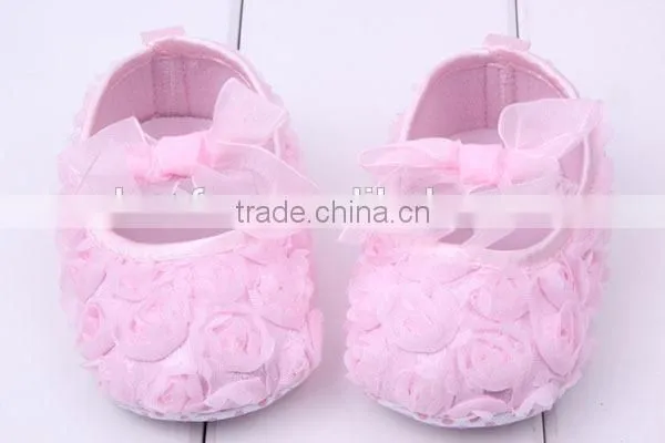 0-12 Month New Arrival Girl's Start Walkers Rose Lace Newborn Baby Shoes