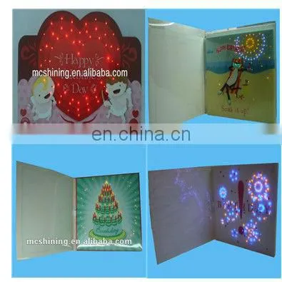 hot selling LED light up and handmade greeting cards for gifts