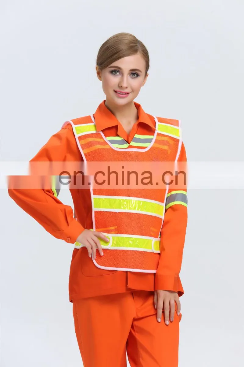 Fabric for reflective vests , orange reflective fabric