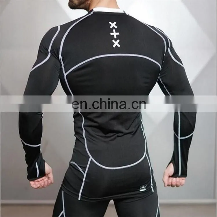 muscle o neck elastane gym mens compression shirts