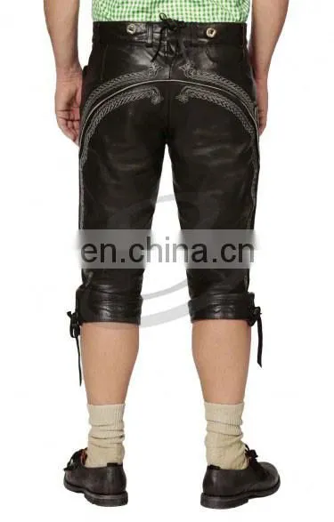 Lederhosen, Kniebund hosen, Men ledersosen trachten lederhosen leather pants with suspenders (Oktoberfest Clothing)