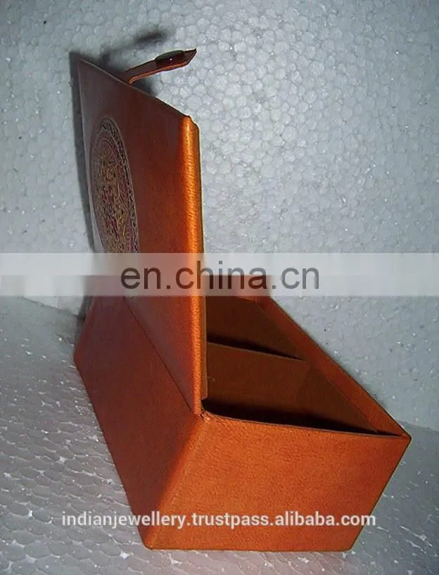 Leather cosmetic and jewelry box manufacturer, Original Goat leather jewellery and cosmetics box exporter