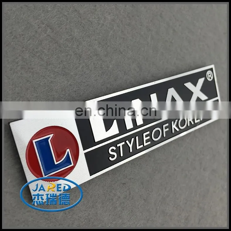 Engraved logo aluminum metal label with 3M adhesive