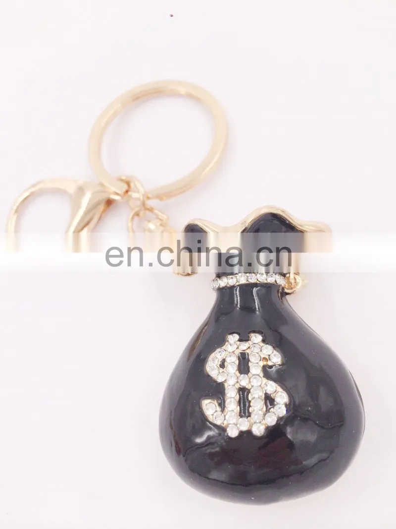 Fashion Shopping Cart Keychain Charm Pendant Handbag Bag Key Chains Key Ring With Rhinestone