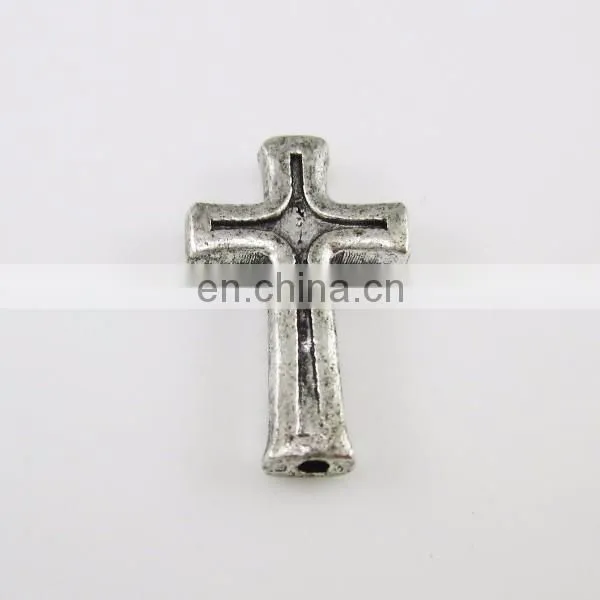 Antique Silver Catholic Part Cross Medal with Hole