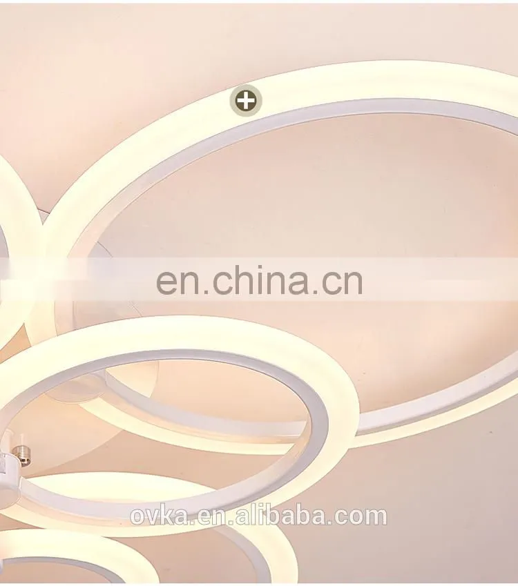 Creative simple ring acrylic led ceiling light for bedroom living room lamp