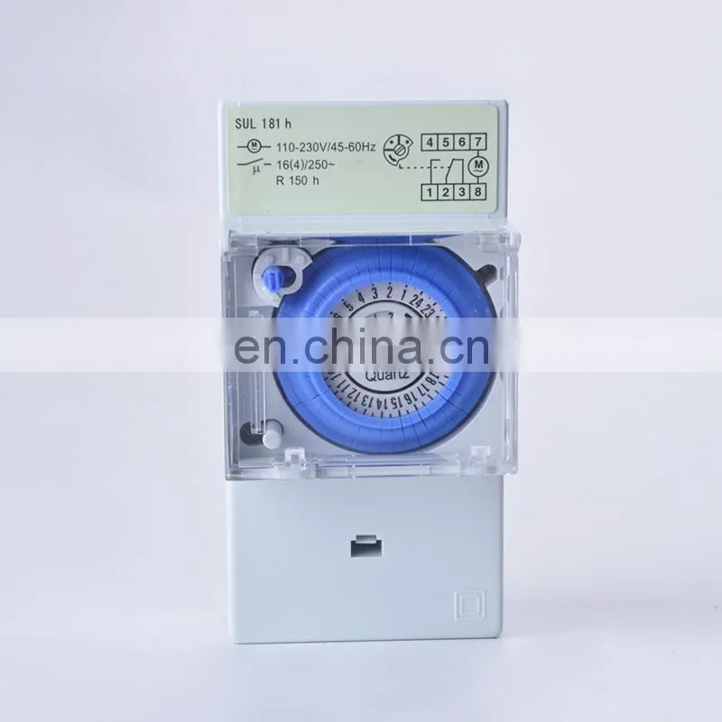 SUL181H Mechanical Timer 24 hours Time Switch Relay Electrical Din Rail Timer Switch, Time Delay Relay