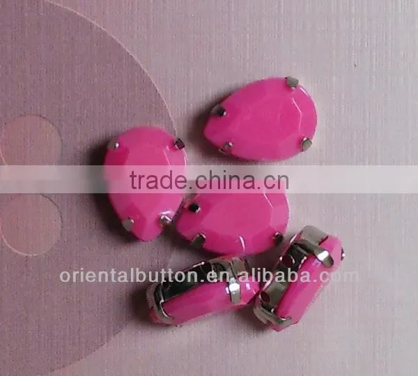 colorful sew on stones with metal claw