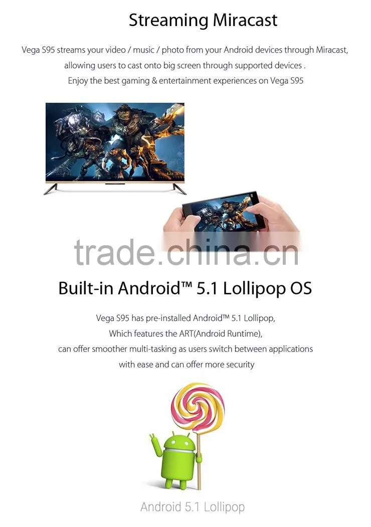 Tronsmart Vega S95 Telos , True 4K Media Player , Built-in Android 5.1 Lollipop OS Feature 2GB DDR3 RAM, and 16GB eMMC Flash