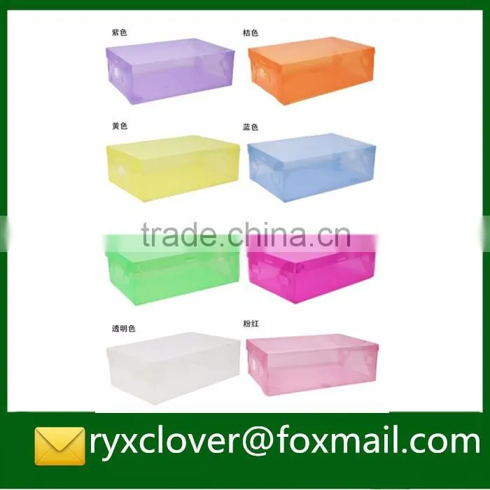 Wholesale high quality PP plastic clear packaging boxes/shoe packing boxes