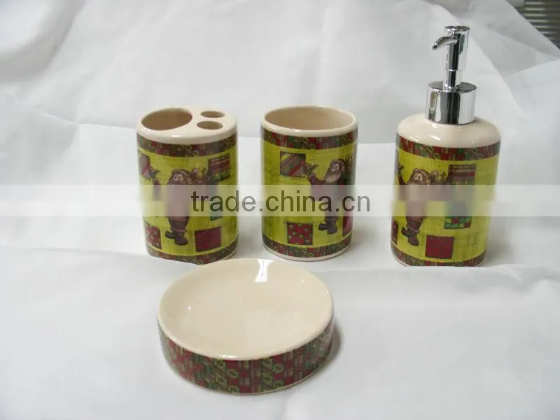 stock-4pcs print ceramic set