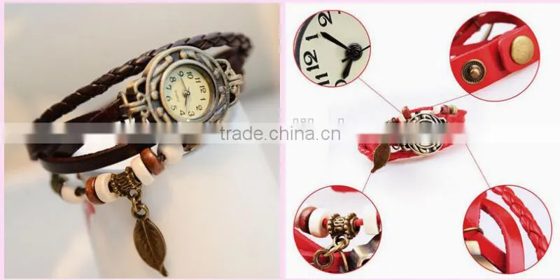 wholesale vintage ladies watch leaf bracelet