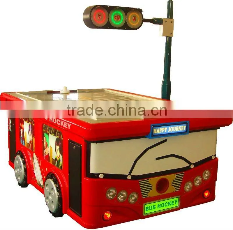 Fashion coin operated bus air hockey game machine