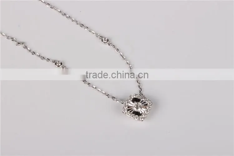 Factory handdcrafted custom sparkle design silverengagement necklace set