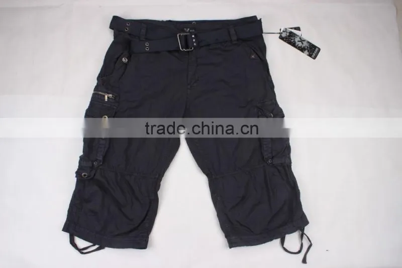 Men's washed cargo shorts with waistband in stock jeans